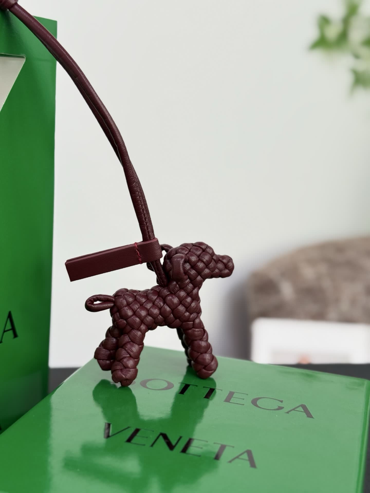 Bottega Veneta Leather Dog Charm